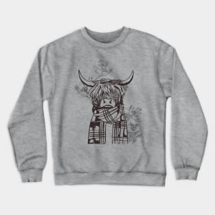 Christmas Tree Patterns And Scottish Highland Cow Crewneck Sweatshirt